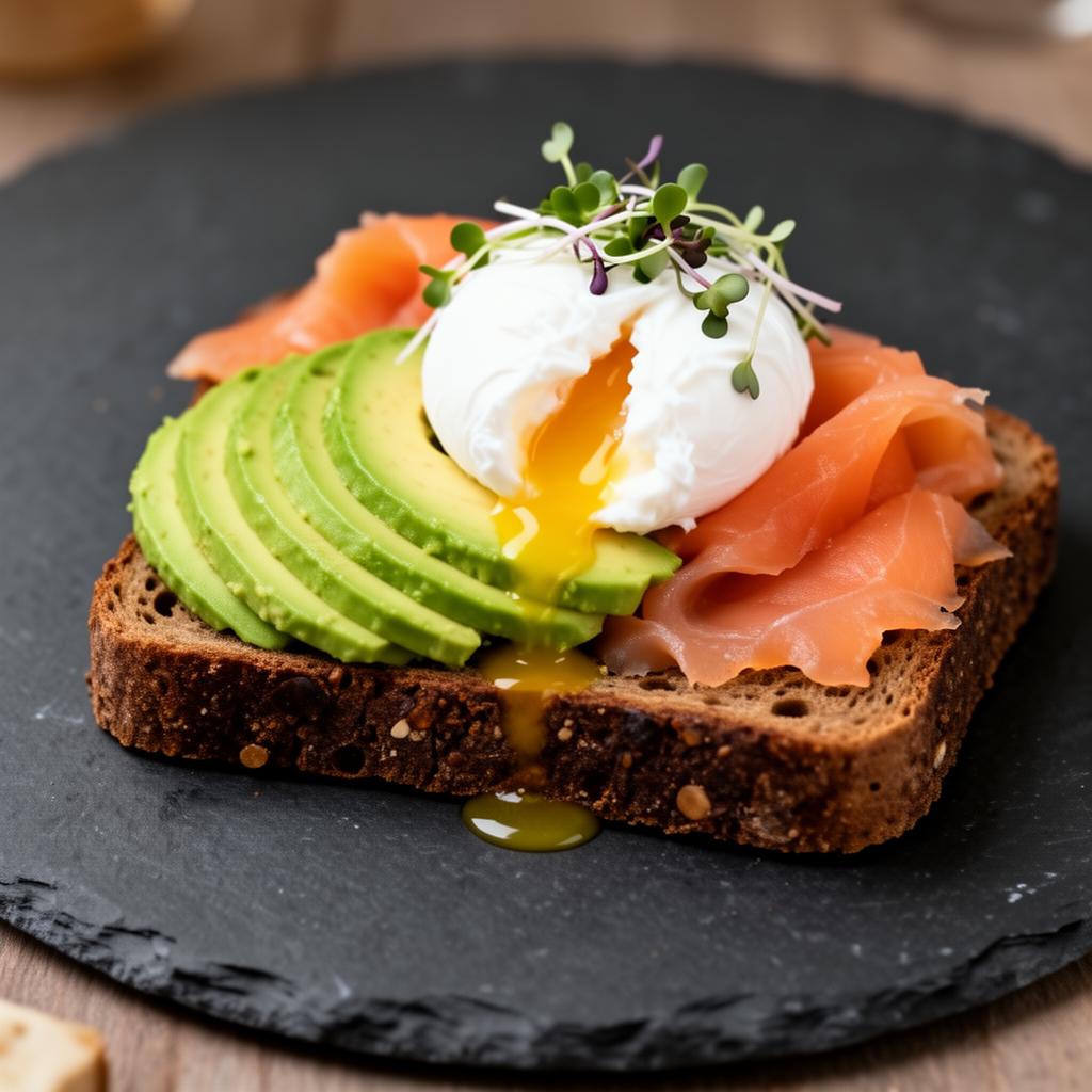 Avocado Salmon Egg Toast